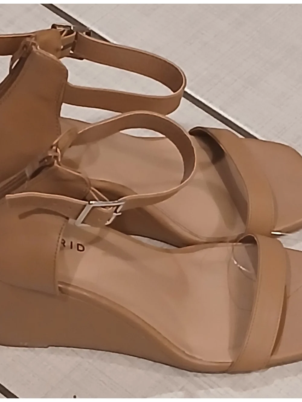 Torrid Women's Nude Tan Wedge Sandals - Ankle Strap Size 9.5